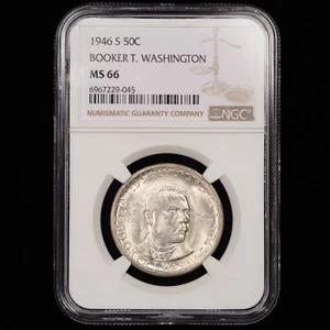 1946-S Booker T Washington Commem Half Dollar 50c - NGC GRADED MS66 - Picture 1 of 4