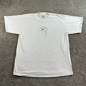 VINTAGE 90s Nike Shirt Mens Extra Large White Black Embroidered Swoosh White Tag - Picture 1 of 14