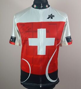 Assos Switzerland Team Cycling Jersey Women's Size XL Signed Full Zip Suisse