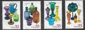 US Stamps #3325-#3328 33c. American Glass Used Singles Set of 4 XF - Picture 1 of 1