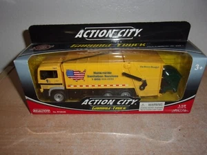Realtoy Action City Man Garbage Truck Yellow 1:50 - Picture 1 of 2