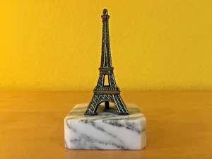 Paris Eiffelturm-La Tour Eiffel-Metall Souvenir Mini Modell-auf Marmorsockel - Bild 1 von 8