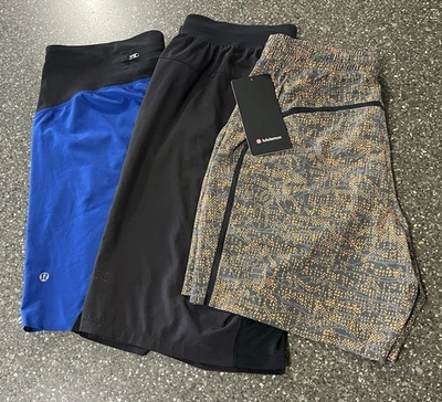 LULULEMON LOT OF 3 NWT EUC Sz M Activewear Shorts Pace Breaker T.H.E Surge Gym - Image 1 of 4