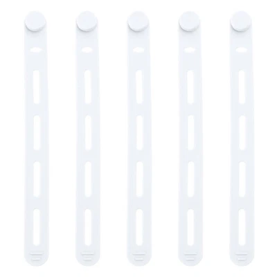 5Pcs Silicone Cable Ties Cord Organizers Wrap Reusable Washable Wire Ties Manage - image 1 of 4