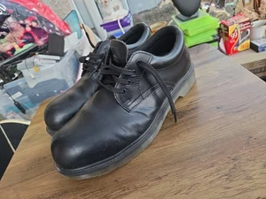Dr Martens Steel Toe Black Industrial Black slip resistant Shoes Uk 9 Preloved - Picture 1 of 9