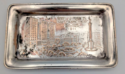 Antigua bandeja de punta de camareros Shreve & Co 1911 del Hotel St Francis San Francisco Foto 1 de 4