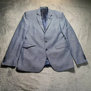 Austin Reed Blazer Mens 42 Blue Textured Formal Jacket Sport Coat Two Button - Picture 1 of 8