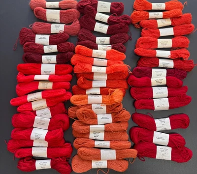 50x Appleton Bros. Ltd. 2 Ply Crewel Embroidery 100% Wool Yarn Lot -Red Orange - Image 1 of 4