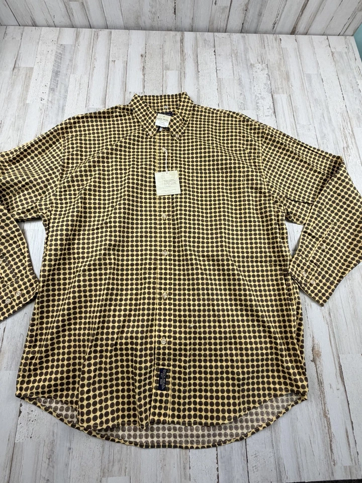 Camisa con botones de manga larga Duck Head para hombre - marrón/amarillo a cuadros, talla XL NUEVA CON ETIQUETAS Foto 1 de 4