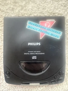 VintagePHILIPS AZ6840 Portable Compact Discman Player Adapter Working Black EUC - Picture 1 of 11