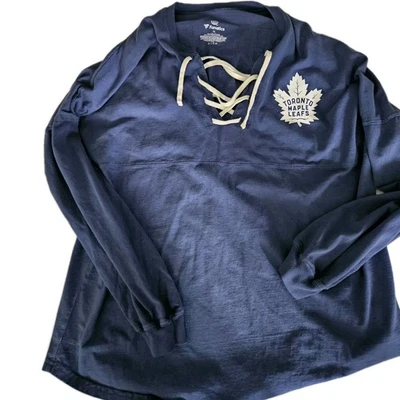 Fanatics Toronto Maple Leafs Lace-Up Long Sleeve Shirt XL - Image 1 of 4