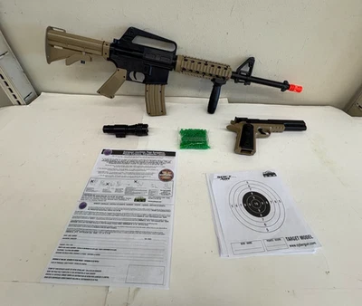 Kit de rifle e pistola Colt Soft Air RIS Spring Airsoft em serviço, bronzeado 180790 - Imagem 1 de 4