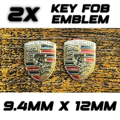 2x Porsche Key Fob Replacement Colored Crest Small Emblem Logo - Image 1 of 4