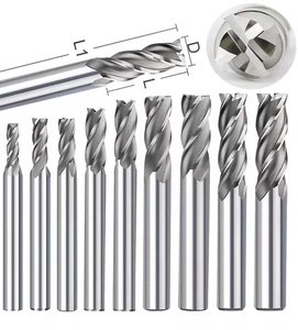 9x End Mills endmill 4/5/6/7/8/9/10/11/12MM HSS 4 Flutes square milling cutter - Picture 1 of 1