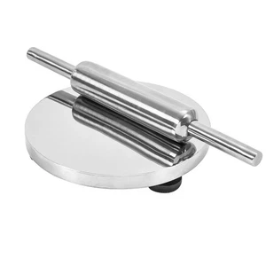 Indian Traditional Stainless Steel Rolling Board With Rolling Pin For Roti - Picture 1 of 4