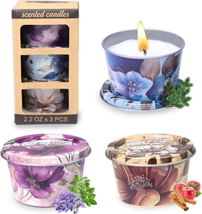Lavender Thyme/Apple Cinnamon/Balsam Cedar Scented Aromatherapy Candles-8% Essen - Picture 1 of 7