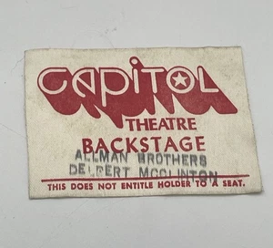 Allman Brothers Backstage Pass Capitol Theatre Vintage 70s - Picture 1 of 3
