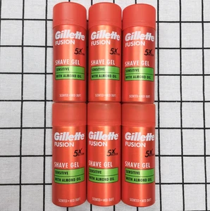 6 x Gillette Fusion5 Ultra Sensitive Men's Shaving Gel 75ml Travel Size - Picture 1 of 3