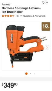 Paslode Cordless 2 in. 18-Gauge Straight Lithium-Ion Brad Finish Nailer - Picture 1 of 1