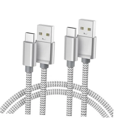  iPhone 16 15 Pro Max Charger Cord,USB to USB C Cable/2Pack,Type C 6.6FT Silver - Image 1 of 4