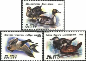 Unión Soviética 6210-6212 (completa edición) nuevo con goma original 1991 patos - Imagen 1 de 1