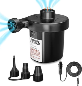 Air Pump, Portable Air Pump for Inflatable with 3 Nozzles, ETL Certification 12V - Picture 1 of 12