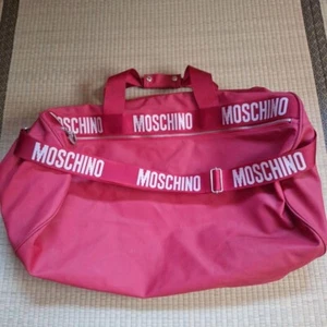 MOSCHINO Handbag Shoulder Bag Boston bag Logo Red Used From Japan - Picture 1 of 8