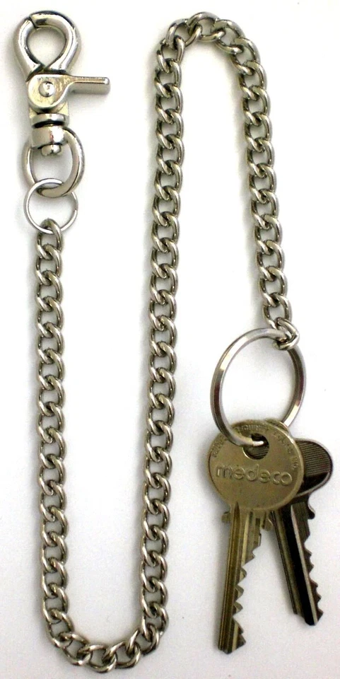 Chaveiro de pressão 18" níquel/ouro alça corrente motociclista/mochila/laço para cinto - Imagem 1 de 1