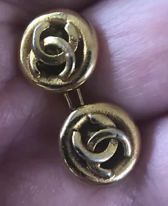Chanel Gold Tone Cufflinks Box FREE US S/H - Picture 1 of 9