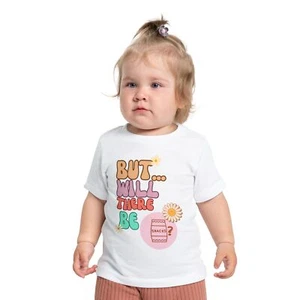 Baby Short Sleeve T-Shirt, Baby Unisex Tee, But Will There Be Snacks Floral Tee - Picture 1 of 21