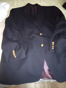 SAVILLE REIHIGER MARINEBLAUER BLAZER WOLLE GOLDKNÖPFE EINZELSCHLITZ GRÖSSE 44 LANG - Bild 1 von 2