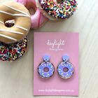 Purple Donut Acrylic Earrings - Free Shipping