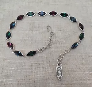 Yves Saint Laurent VTG 1980s Couture Silver Tone Rhinestone Necklace/ Choker - Picture 1 of 6