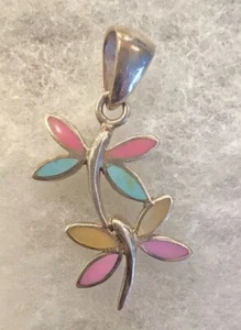 Libelle Anhänger Rosa Blau Gelb Pastell SX 9,25 Thai - Bild 1 von 5