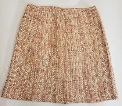 Nine & Co Mujer Boucle Tweed Carrera Falda Forrada Rosa Malva Crema Talla 12 Foto 1 de 4