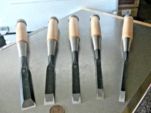 Tadamune Tataki Nomi Japanese Timber Chisels Set of 5 Unused - Picture 1 of 10