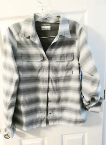 Columbia Damen Long Sl Button Up Shirt Omni Wick belüftet grau gestreift Gr. M - Bild 1 von 8