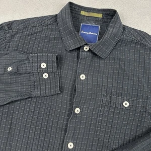 Tommy Bahama Langarm Poloshirt Herren Gr. M Strukturiert Schwarz Seidenmischung - Bild 1 von 8