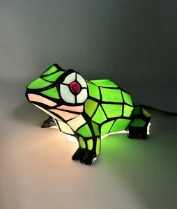 Buntglas FROSCH Tischlampe Tiffany Vintage Stil Nachtlicht - Bild 1 von 11
