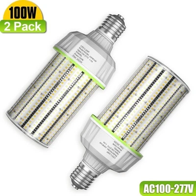 2Pack LED Corn Cob Bulb,100W E39 Base Commercial Warehouse Area Lighting 15000Lm - Image 1 of 4