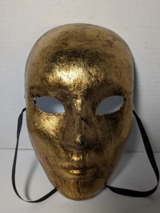 Vintage Authentic Gold Venetian Masquerade Mask Made In Italy - Picture 1 of 6