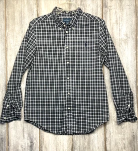 Ralph Lauren Cotton Plaid Shirt Boys Youth XL 18-20 Long Sleeve gray/Green Plaid - Picture 1 of 8