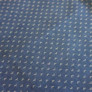 VTG Cranston VIP Cotton Quilt Fabric - Tiny Dot Calico Print Blue/Cream 2/3 yd - Picture 1 of 7