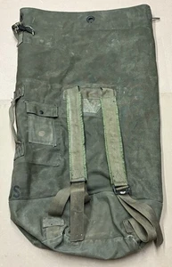 US Army Canvas Duffel Bag Type 2 Green OD-7 Handle & Shoulder Straps - Picture 1 of 8