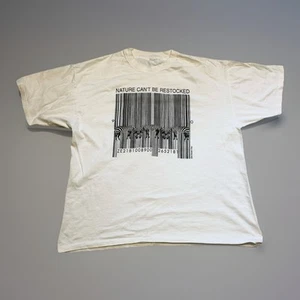 Camisa Vintage Human-i-Tees Hombres Blanca XL Naturaleza No Se Puede Reabastecer Camiseta Cebra Años 90 - Imagen 1 de 4
