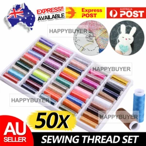 50X Roll Polyester Colors Sewing Thread Box Kit Set For DIY Sewing Machine Home - Picture 1 of 9