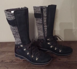 Damen-Winterstiefel Merrell Echtleder Stoff halbhoch braun - Bild 1 von 4