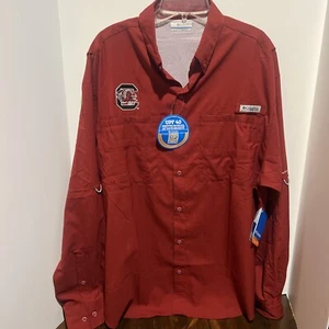 South Carolina Gamecocks Columbia PFG Omni Shade Fishing Shirt Men's Large New - Picture 1 of 8