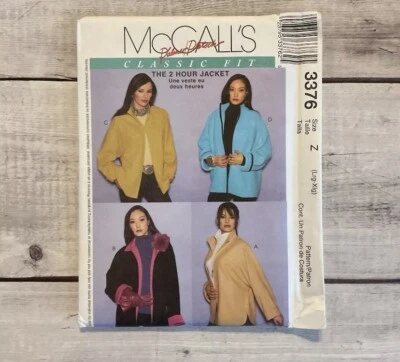 McCalls 3376 Sewing Pattern Jacket Coat Shacket Long Sleeve Miss Sz L-XL UNCUT - Image 1 of 2