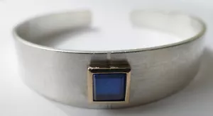 F. Scheuerle Armband blauer Edelstein 925 Silber Vintage 70er bracelet silver - Bild 1 von 5